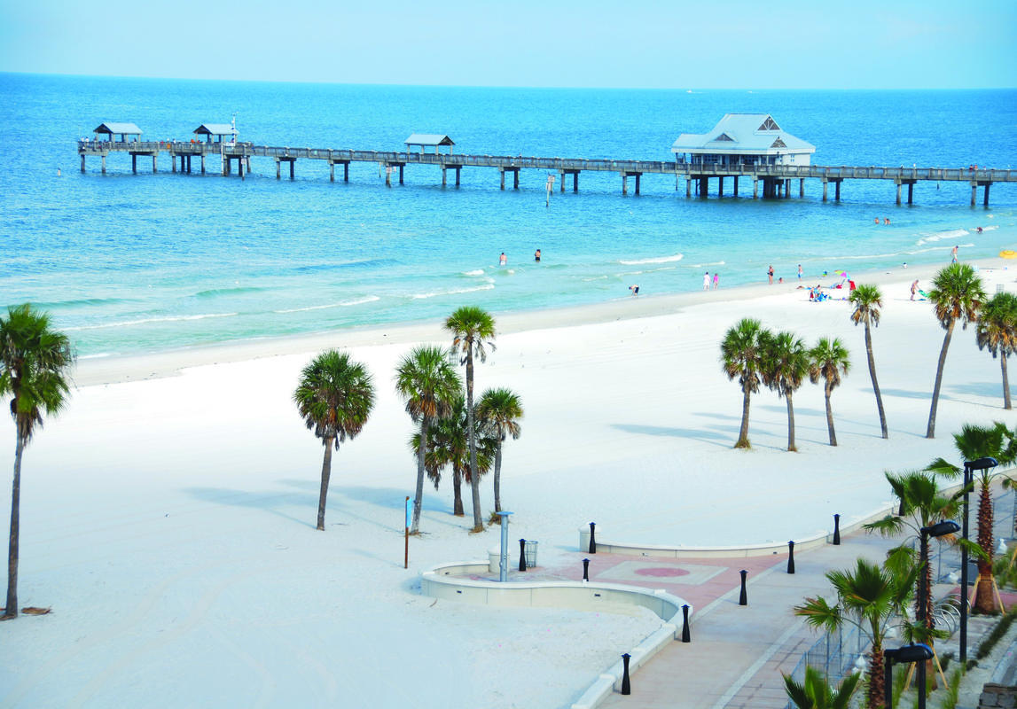 The pristine Clearwater Beach Walk in Clearwater, Fl, is popular with tourists/photo courtesy Clearwater Tourism burea materials